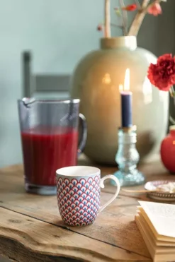 Flower Festival Tasse Klein Rot/Hellblau