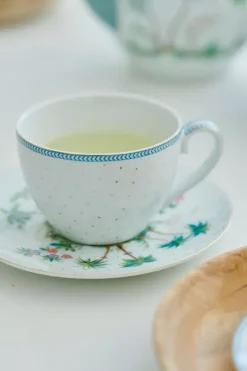 Jolie Set/2 Cappuccino Tasse & Untertasse Dots Gold