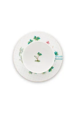 Jolie Set/2 Cappuccino Tasse & Untertasse Dots Gold