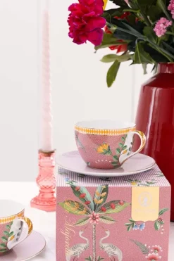 La Majorelle Set/2 Cappuccino Tassen & Undertassen Rosa