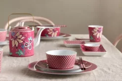 Oriental Flower Festival Set/4 Tassen Dunkel