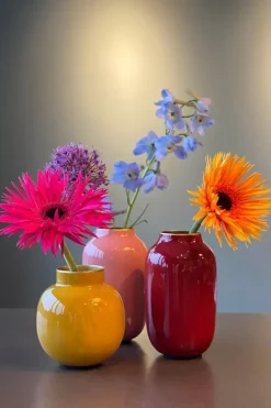 Ovale Mini Vase Rot 14 Cm