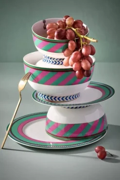 Pip Chique Stripes Schale Rosa/Grun 18Cm