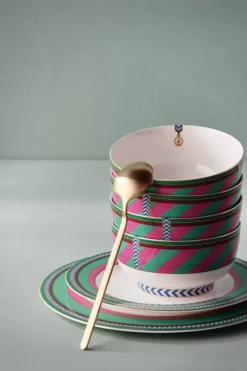 Pip Chique Stripes Schale Rosa/Grun 15.5Cm