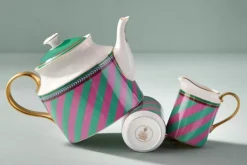 Pip Chique Stripes Teekanne Gross Rosa/Grun