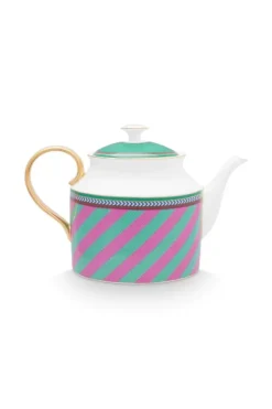 Pip Chique Stripes Teekanne Gross Rosa/Grun