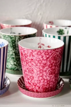 Royal Stripes Tasse Blumen & Teebeutelablage Dunkel