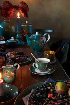 Winter Wonderland Set/2 Cappuccino Tasse & Untertasse Grun